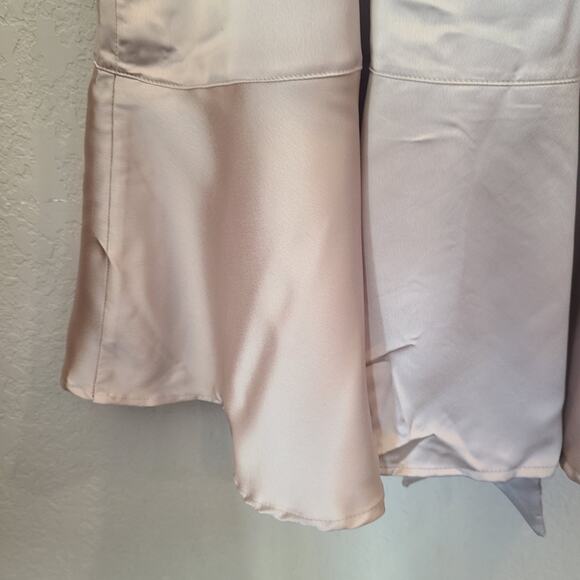 Show‎ Me Your MuMu Womens Claire Midi Dress L Ring Satin Luxe Bridesmaids NEW - Picture 9 of 11